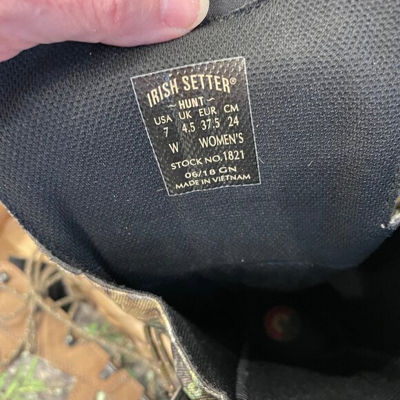 Red Wing Irish Setter Vaprtrek Mossy Oak snake resistant boots - women's 7 Wide - Picture 7 of 9